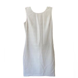 T Tahari off white shift dress size 4 detail on back, full lining, zipper back